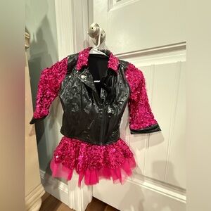 Weissman Fuchsia and Black Sequin Dance Costume